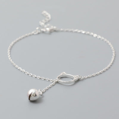 Fashion Cat Bell Charm Copper Anklet for Women