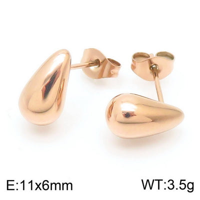 1 Pair Simple Style Water Droplets Plating Stainless Steel 18K Gold Plated Earrings