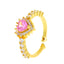 Fashion Heart Shape Zircon Open Ring for Women