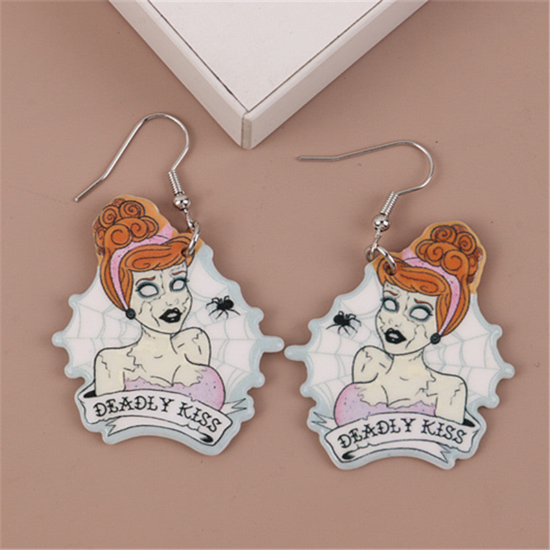 1 Pair Funny Cartoon Arylic Drop Earrings