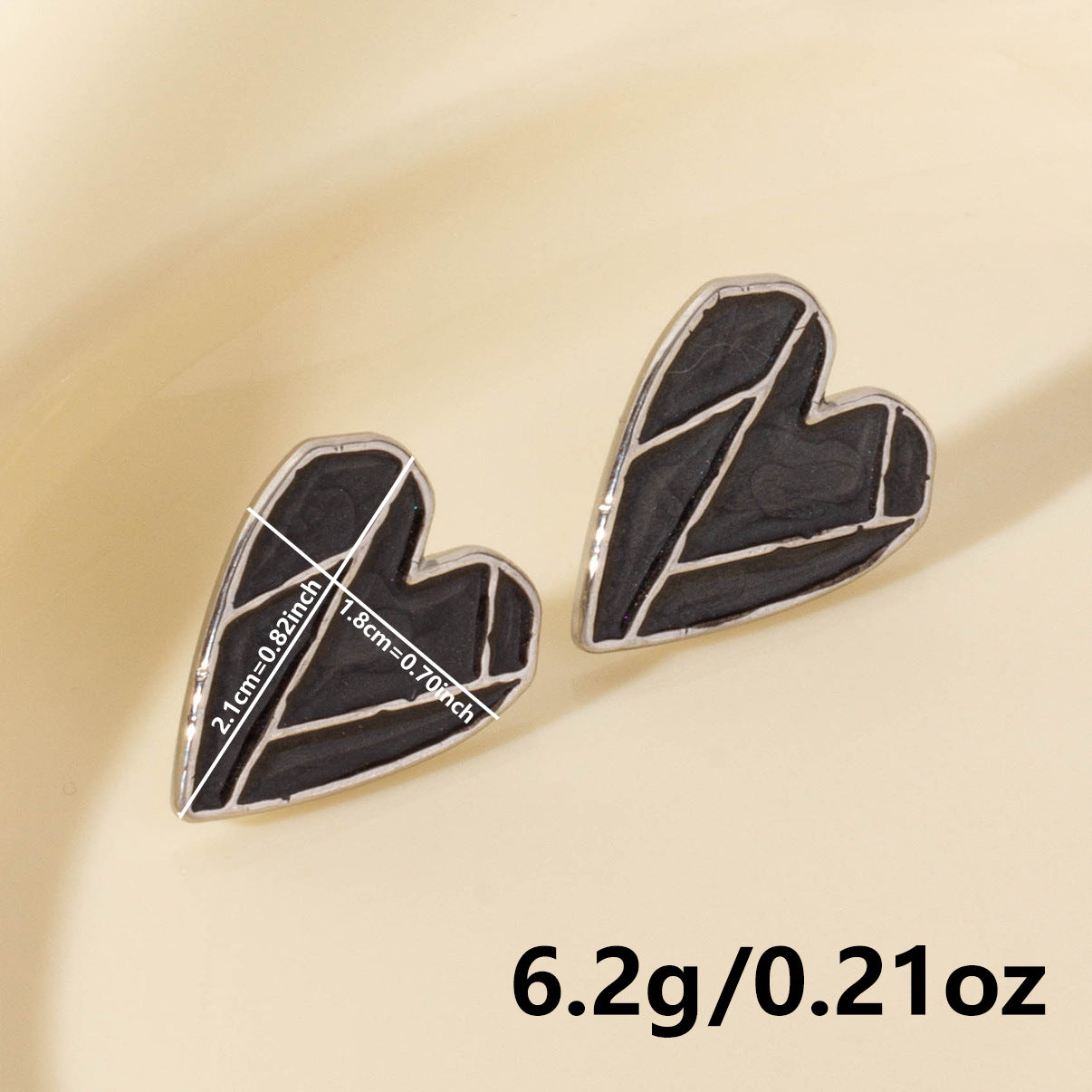 Elegant Heart Shape Stainless Steel Stud Earrings