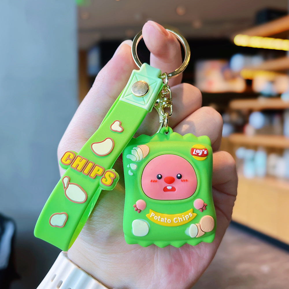 Cartoon Fruit Doll PVC Keychain Accessory