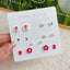 1 Set Enamel Inlay Leaf Insect Flower Pearl Ear Studs - Butterfly Floral Ear Cuff Set for Women