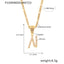 18K Gold Plated Titanium Steel Cursive Letter Pendant Necklace with Zircon Accents