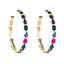 Geometric Glass Diamond C-Shaped Statement Earrings