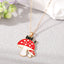 Cute Cartoon Mushroom Enamel Pendant Necklace