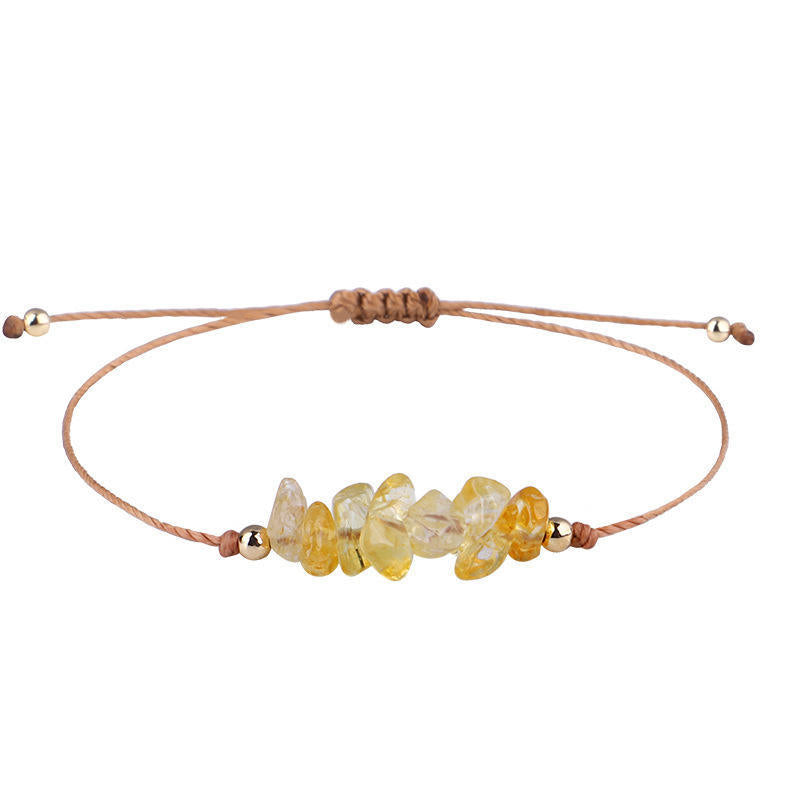 Pastoral Geometric Natural Crystal Stone Adjustable Women's Bracelet