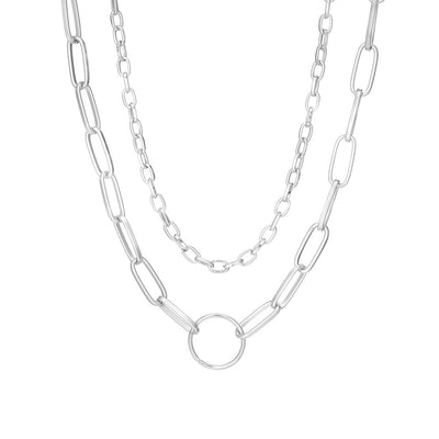 Sweet Simple Style Circle Alloy Layered Plating Women's Layered Necklaces