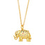 Retro Elephant Zircon Pendant Necklace in Copper Gold Plated Finish