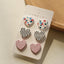 Fashion Leopard Heart Shape Acrylic Earrings Set for Women