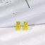 1 Pair Cartoon Bear Resin Rings and Candy Color Bear Stud Earrings for Women