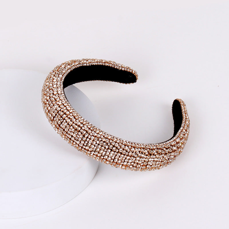 Baroque Rhinestone Pearl Crystal Beaded Wide Headband Hair Accessory