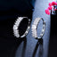 1 Pair Korean Style Double Row Zircon Crystal Inlay 14K Gold Plated Hoop Earrings