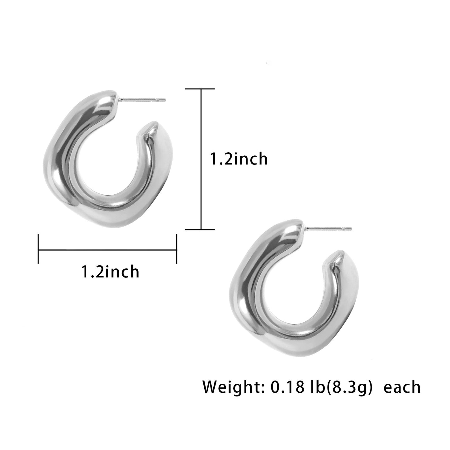 Minimalist Geometric 18K Gold Plated Stainless Steel Hoop Earrings for Women