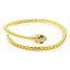 Colored Zircon Snake Head Open-end Bangle Bracelet