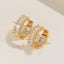 Elegant Minimalist 14K Gold Plated Baroque Hoop Earrings with Zircon Inlay