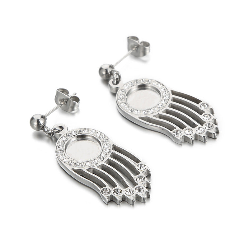 Geometric Stainless Steel Zircon Drop Earrings - Minimalist Fashion Jewelry