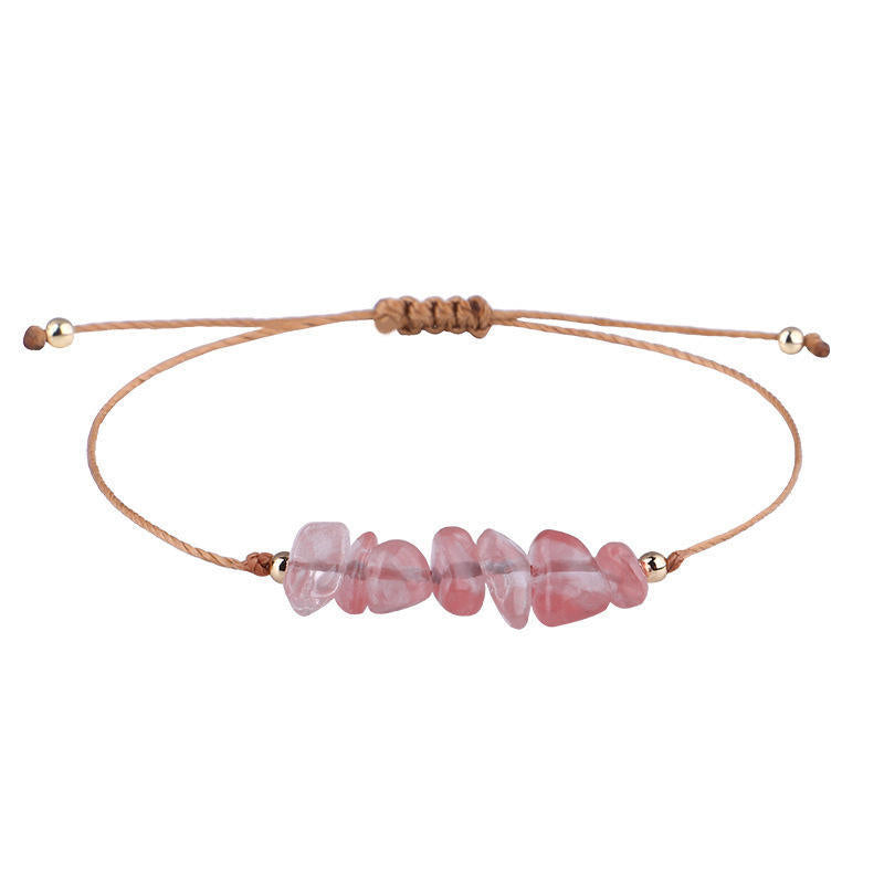 Pastoral Geometric Natural Crystal Stone Adjustable Women's Bracelet