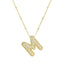 Wholesale Hip-Hop Rock Letter Zircon Pendant Necklace - 18K Gold Plated Stainless Steel with Copper Inlay