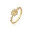 Fashion Geometric Flower Butterfly Gold Plated Zircon Open Ring