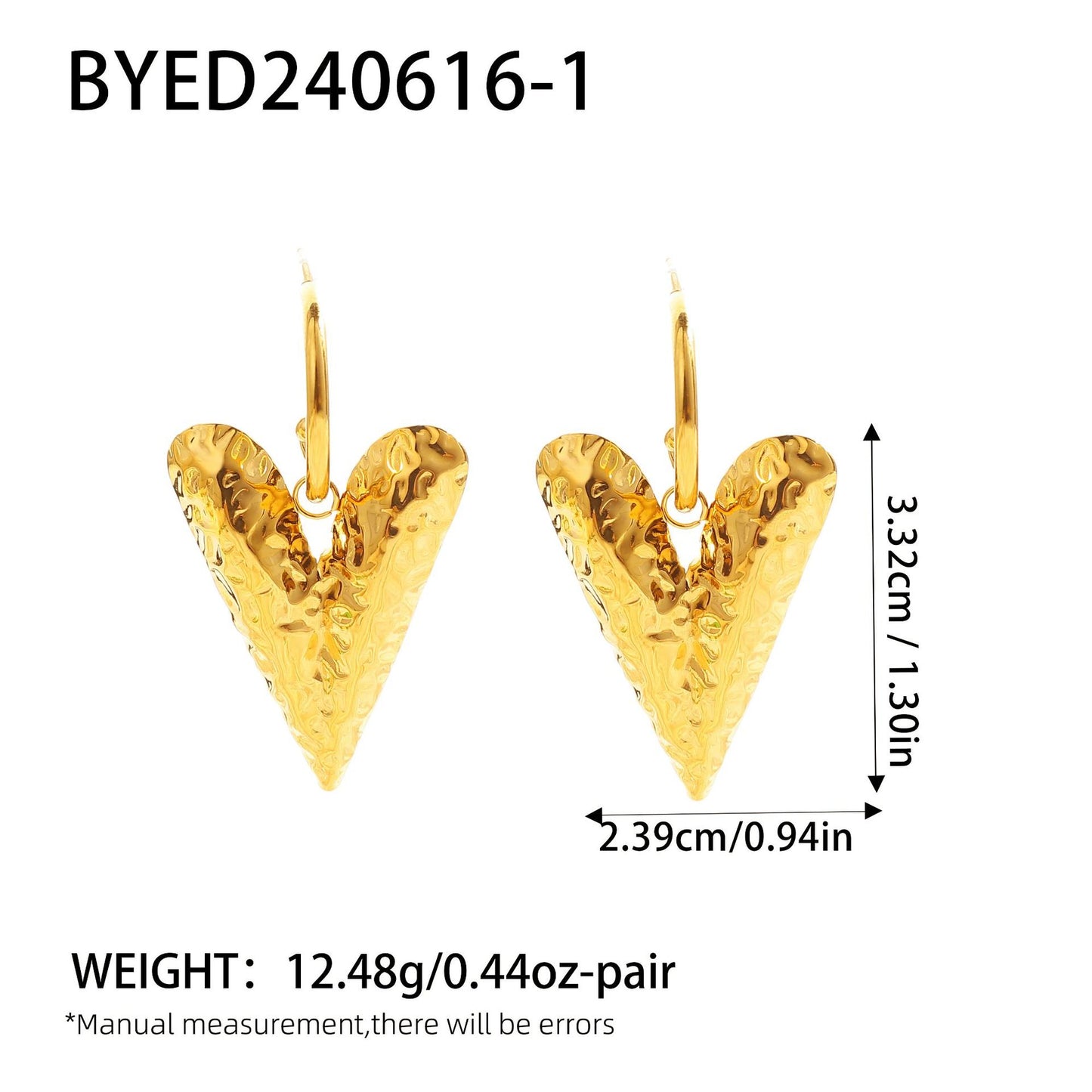 1 Pair Simple Style Classic Style Heart Shape Plating 304 Stainless Steel Ear Studs