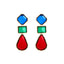 1 Pair Bohemian Geometric Alloy Resin Gemstone Drop Earrings