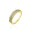 Simple Geometric Zircon Gold Plated Open Ring for Women