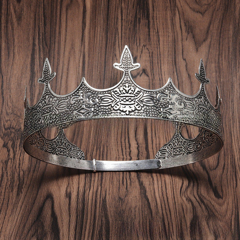 Men's Retro Palace Crown Tiara for Pageants and Performances