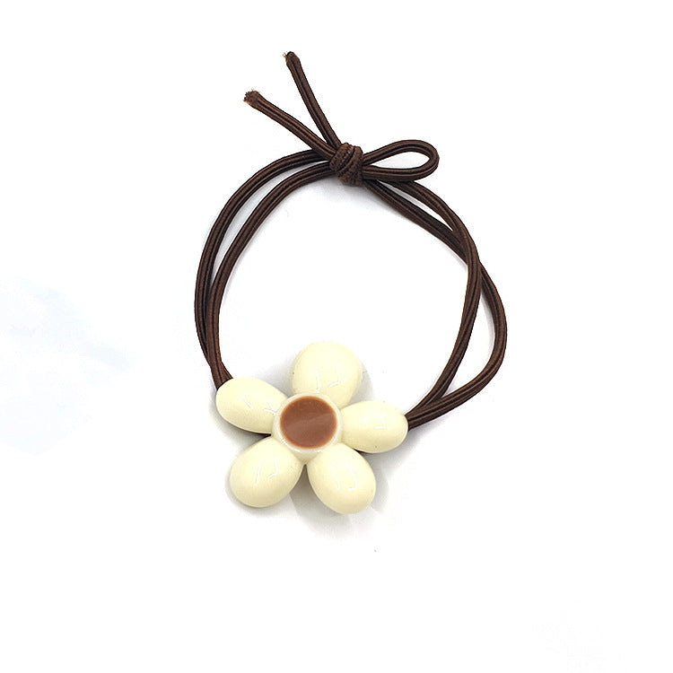 Korean Coffee Color Simple Hair Tie Ponytail Rubber Band Hair Accessories