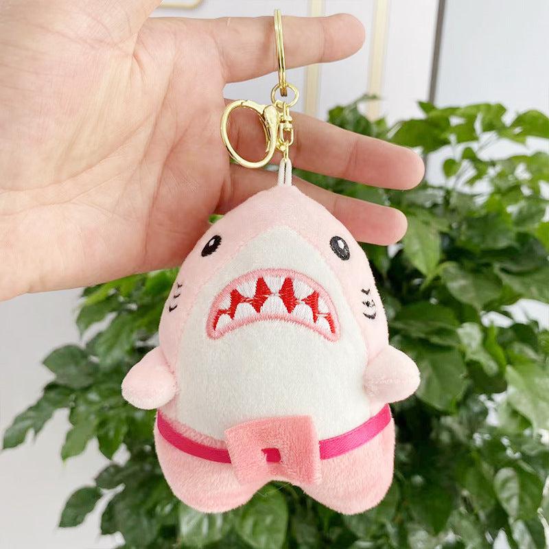 Cute Plush Shark Keychain Bag Pendant Toy