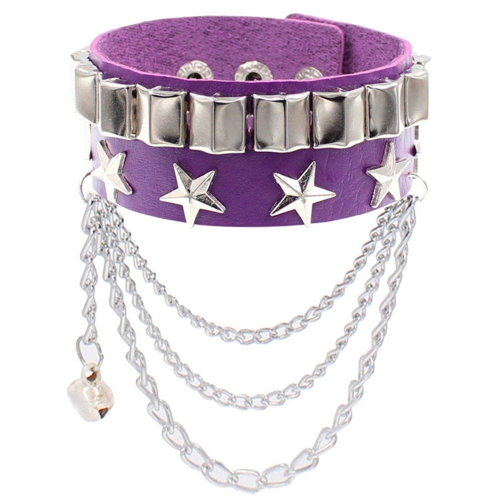 Punk Skull Multi-Layer Leather Rivet Bracelet