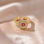 Minimalist Evil Eye Gold Plated Adjustable Ring