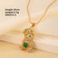 Cute Bear Zircon Pendant Necklace - Gold Plated Stainless Steel