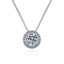 Sterling Silver Moissanite Zircon Pendant Necklace with Classic Round Design