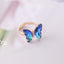 Fashion Gradient Butterfly Copper Adjustable Ring