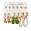 Retro Pearl Rhinestone Geometric Tassel Pendant Earrings Set