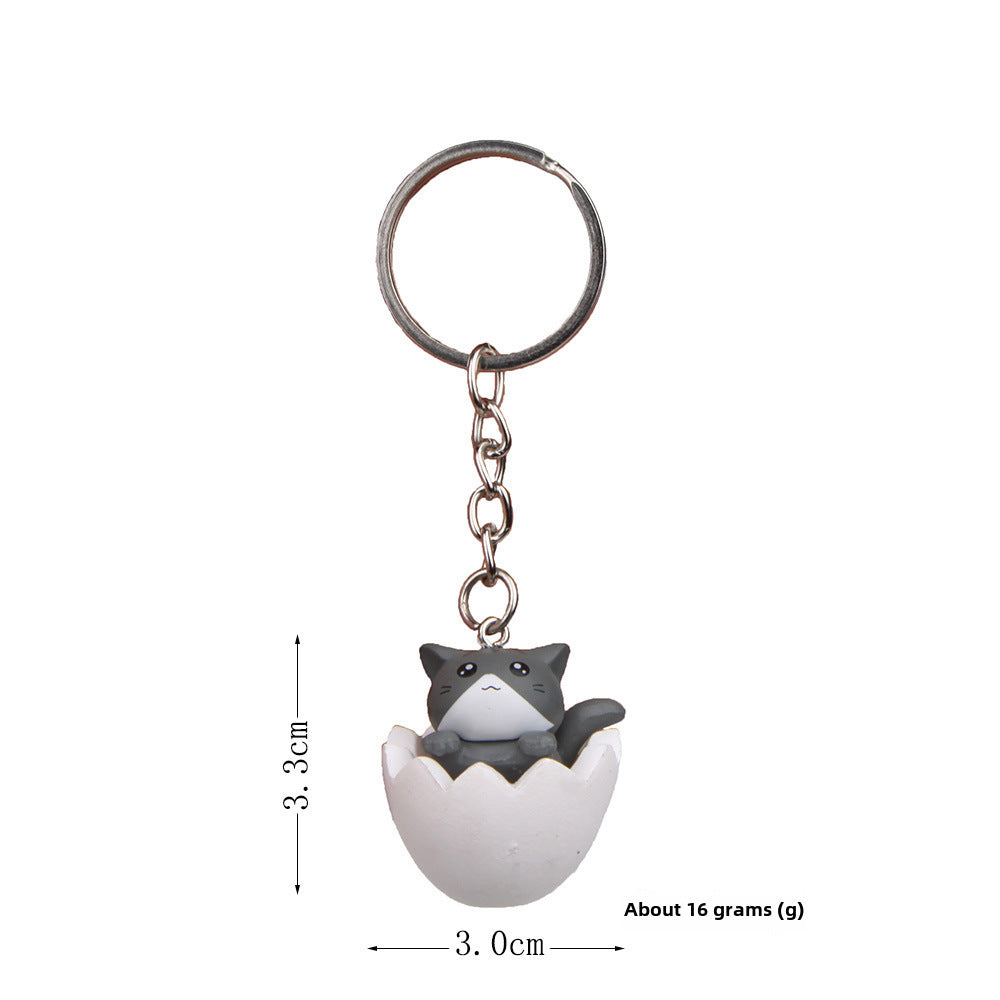 Cute Cat Alloy Plastic Keychain Pendant - DIY Creative Cartoon Design