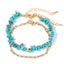 Bohemian Geometric Turquoise Copper Chain Bracelet Set