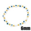 Fashion Resin Evil Eye Copper Bracelet - Colorful 6mm Beaded Lucky Charm