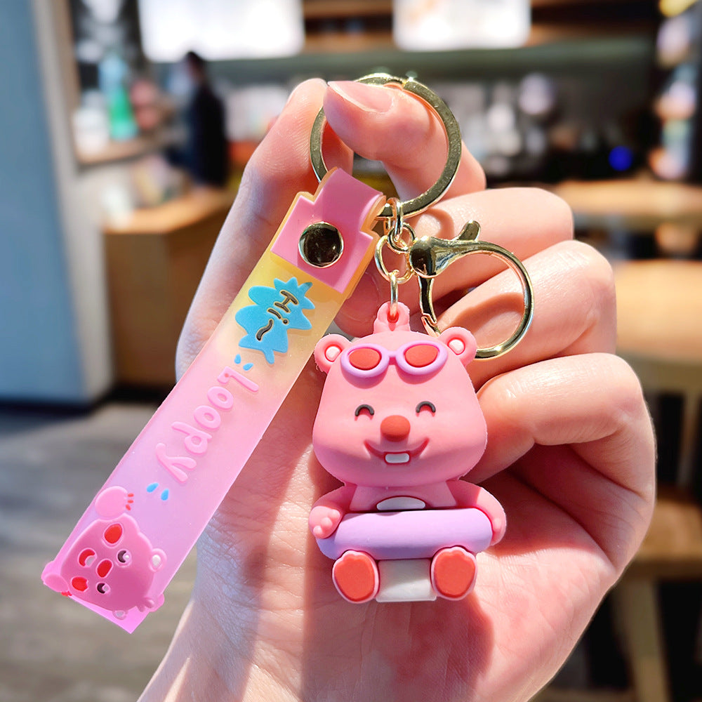 Cartoon Fruit Doll PVC Keychain Accessory