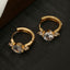 1 Pair Geometric Heart Zircon 18K Gold Plated Titanium Steel Hoop Earrings