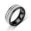 Geometric Stainless Steel Ring with Single Row Zircon for Men - Minimalist Fashion Jewelry