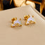 1 Pair Cute Retro Animal Titanium Steel Hypoallergenic Ear Studs for Women