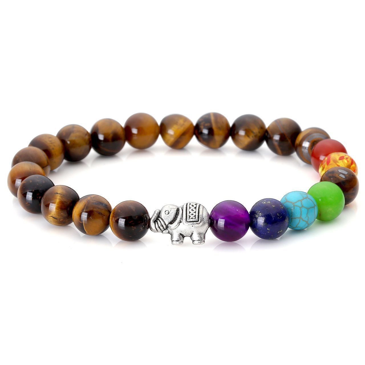 Fashion Multicolor Lava Stone & White Agate Beaded Bracelets