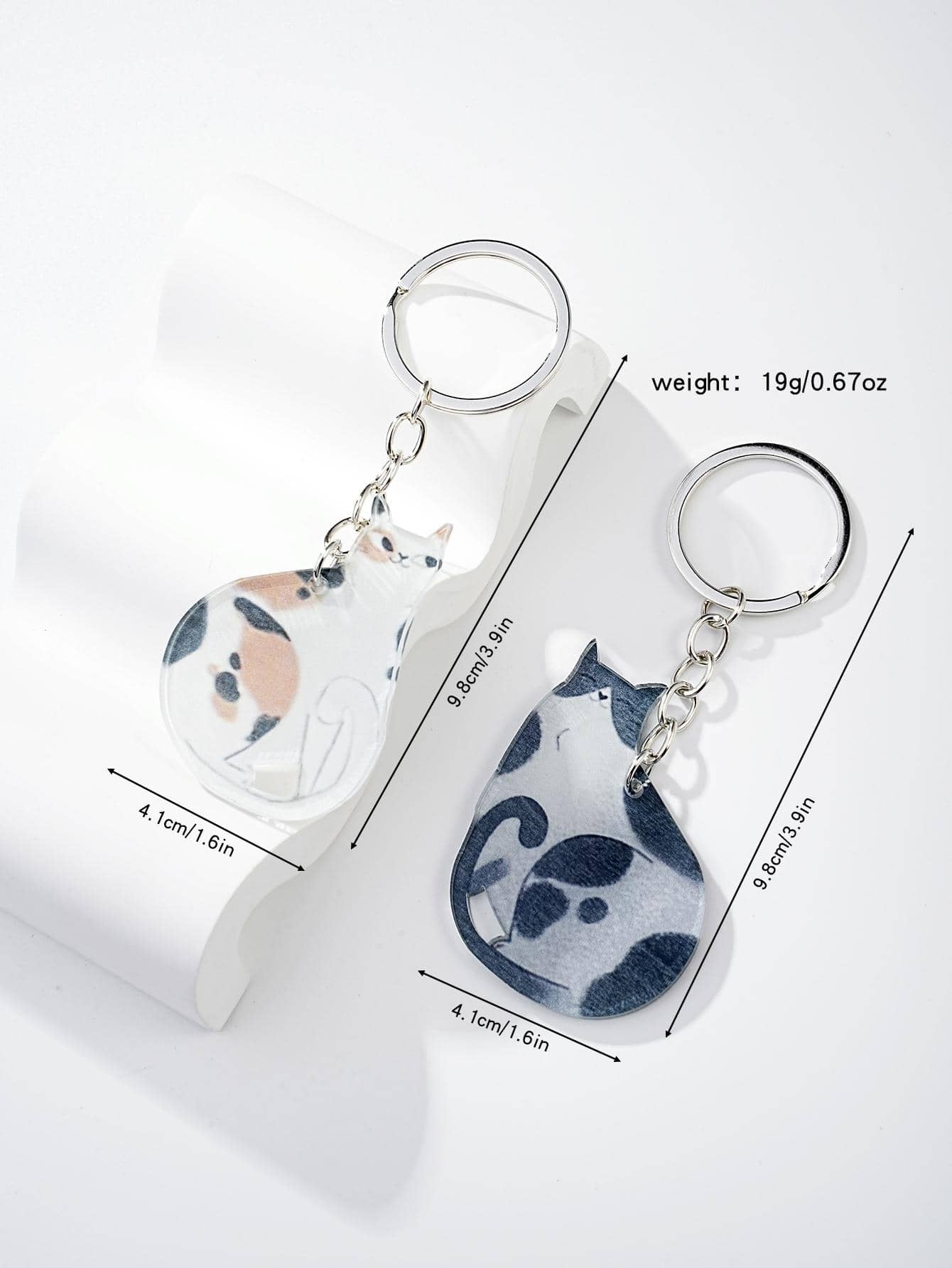 Modern Animal Metal Couple Keychain Set