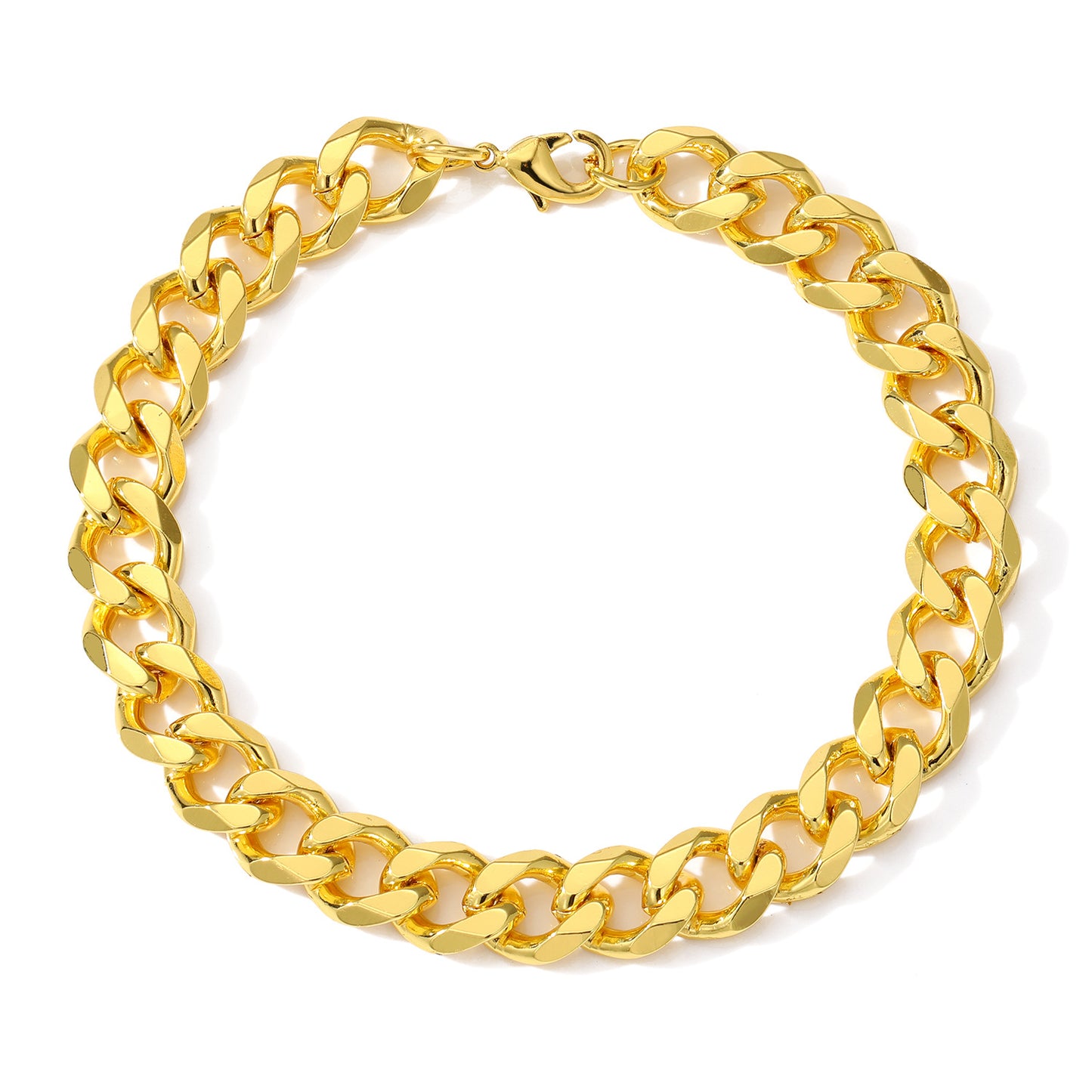 Hip-Hop Cuban Link Stainless Steel Men's Bracelet with Lobster Clasp - Multiple Widths Available