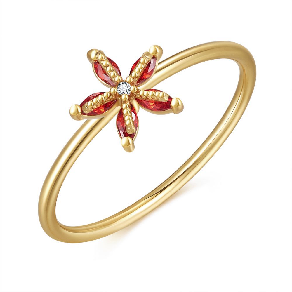 18k Gold Colorful Zircon Marine Animal Ring