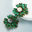 Retro European Alloy Inlaid Colorful Rhinestone Sunflower Earrings for Women