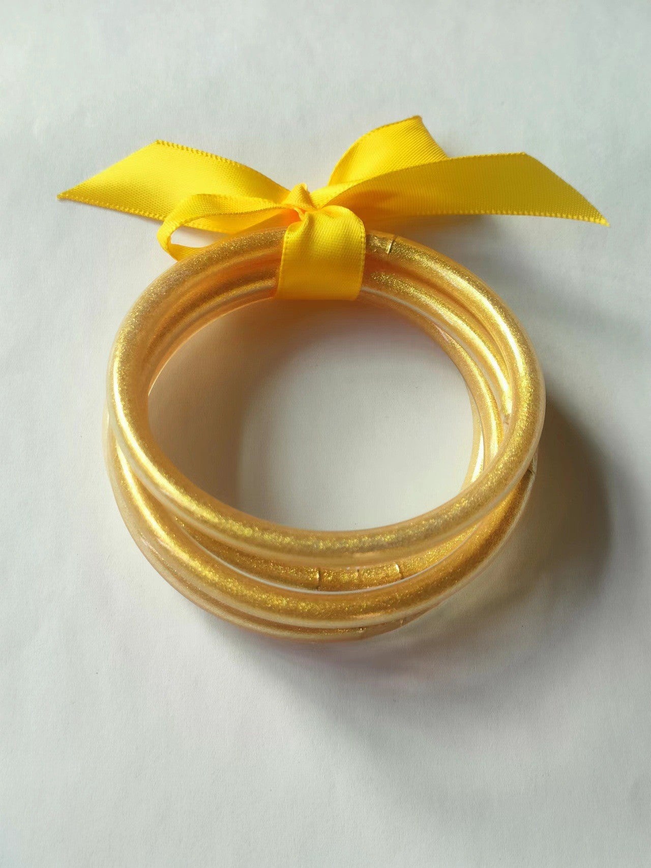 Casual Solid Color Bow Knot Gold Foil Women's Silicone Wristband Bracelet