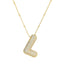 Wholesale Hip-Hop Rock Letter Zircon Pendant Necklace - 18K Gold Plated Stainless Steel with Copper Inlay